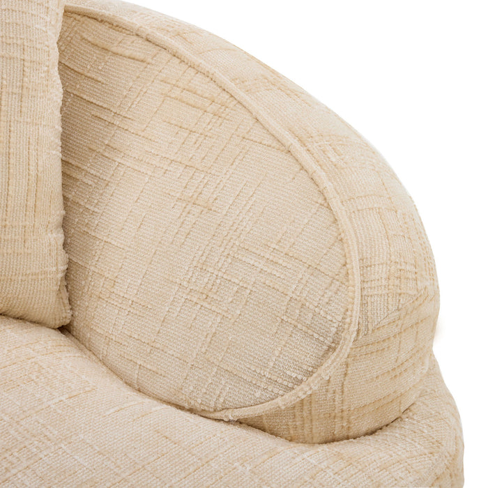 Curved 2 Person Compress Sofa With Armrests, Includes Pillows