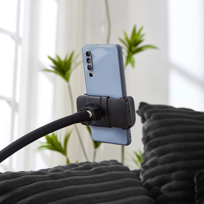 Swivel Accent Barrel Chair With Adjustable Phone Holder, 5 Pillows For Living Room