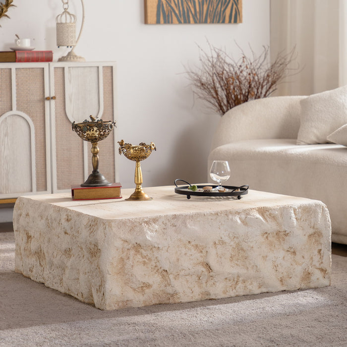 Square Coffee Table Design Living Room Office Furniture - Light Beige