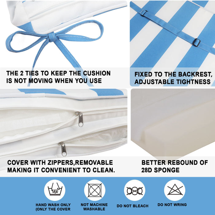 2 Pieces Set Outdoor Lounge Chair Cushion Replacement Patio Furniture Seat