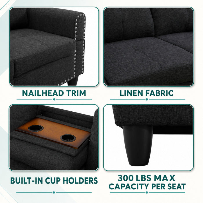 L - Shaped Sectional Sofa With Movable Left Chaise