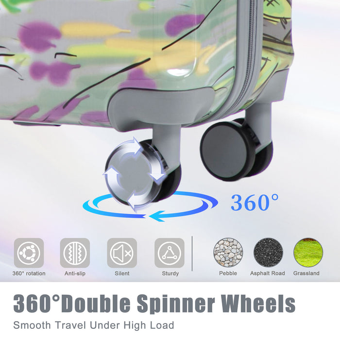 3 Piece Spinner Luggage Set 20" / 24" / 28" With Combination Lock And Silent Wheels - Coffee