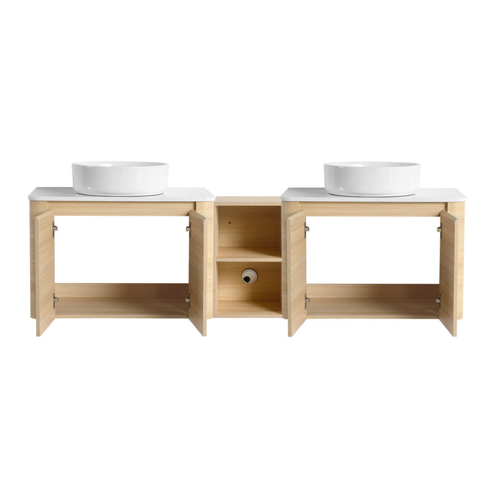 Mounted Bathroom Vanity With Art Sink, 1 Storage Shelf, Soft Close Door