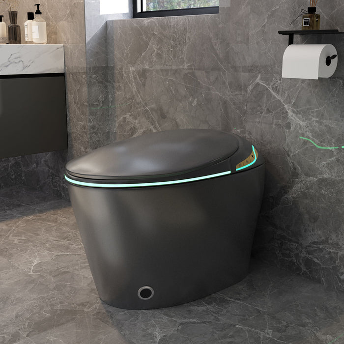 Unique Smart Toile With Built In Bidet, Auto Open / Close Seat, Foot Sensor, LED Display, Night Light, Warm Water & Dryer Ceramic