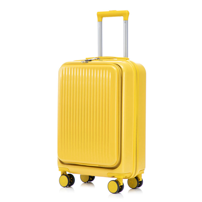 Luggage Set With Cosmetic Case, Combination Lock, Front Opening Design
