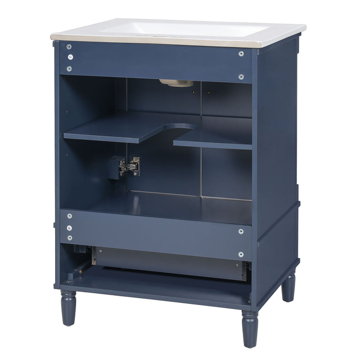 Bathroom Vanity With Ornate French Cylinder Legs, Soft Close Drawer