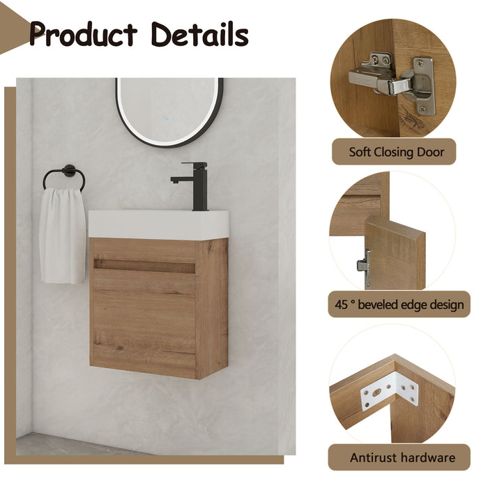 Sink Floating Bathroom Vanity With Soft Close Cabinet Door