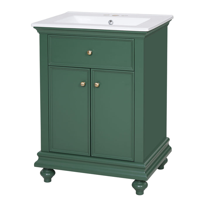 Modern Bathroom Vanity With Tip-Out Drawer And Soft-Close Hinges
