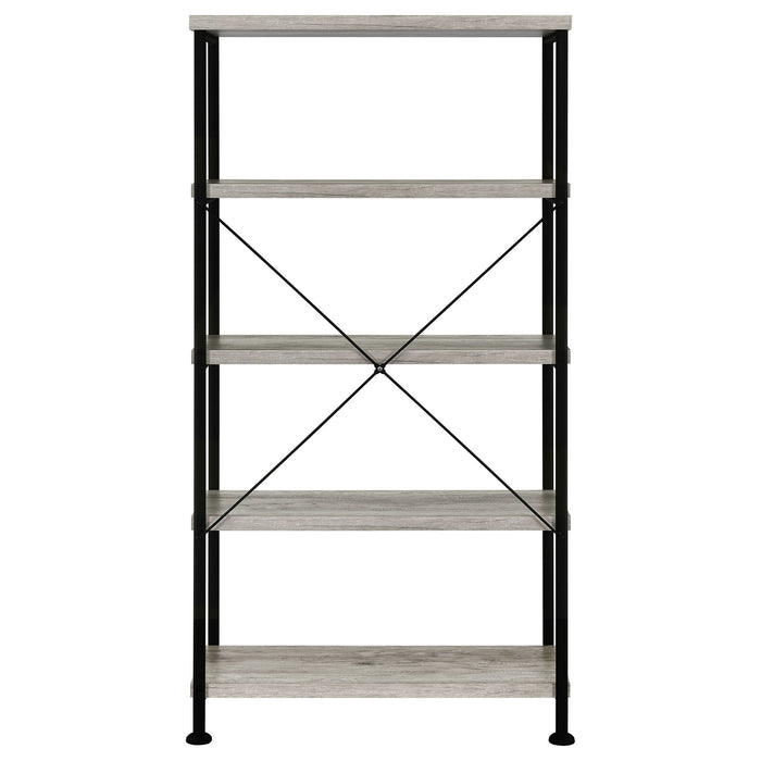4 Shelf Bookcase Industrial Storage - Gray