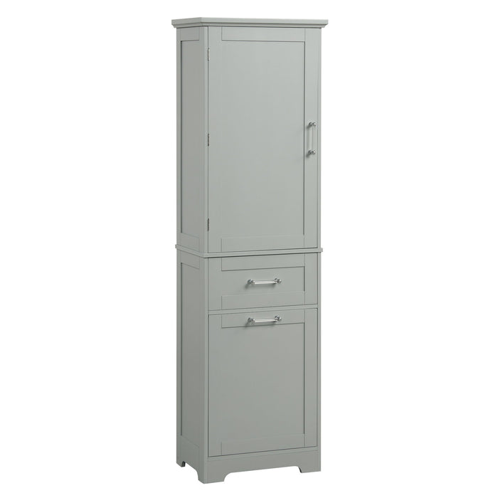 Tall Freestanding Bathroom Storage Cabinet With Adjustable Shelf And 2 Drawers