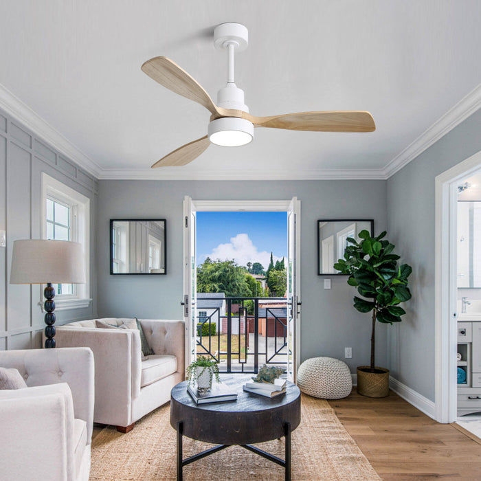 Indoor Ceiling Fan With Dimmable LED Light, 6 Speed Remote ControlLED DC Motor, Reversible Blades