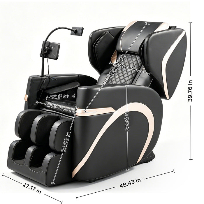 Massage Chair Recliner & Zero Gravity, Full Body Air Pressure - Black