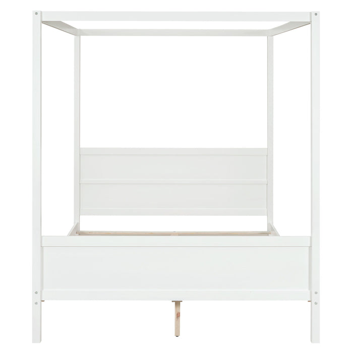 Canopy Platform Bed With Headboard And Footboard, Slat Support Leg