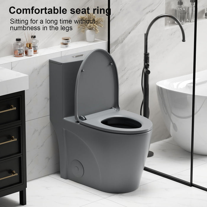 1 Piece Toilet With Tornado Flush, Dual Flush, And ADA Height Comfort Chair