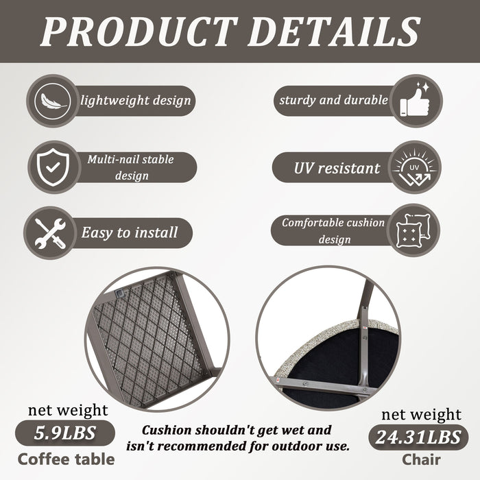 Furniture Set With Seat Cushions, Sturdy And Durable