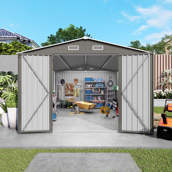 Outdoor Storage Shed With Lockable Doors
