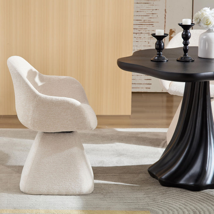 180° Rotating Accent Chair For Living Room - Beige