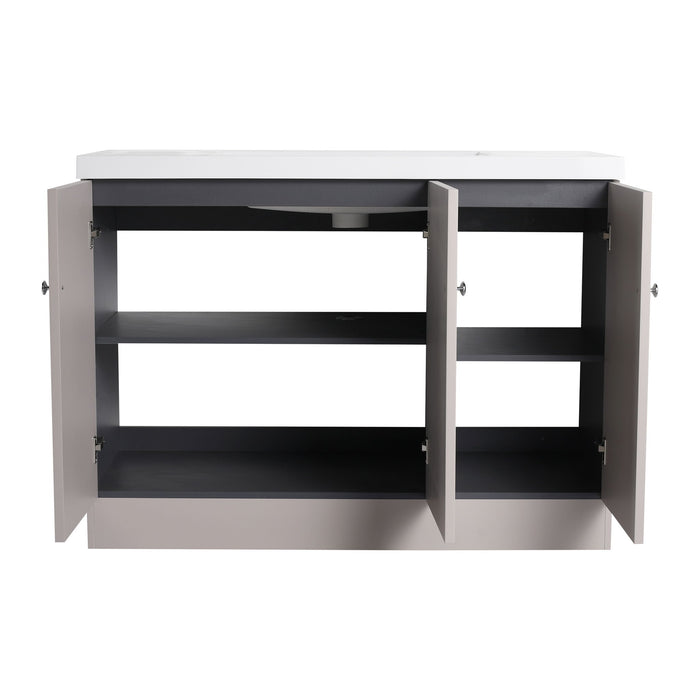 Contemporary Freestanding Bathroom Vanity With Resin Sink & Soft-Close Cabinet Doors