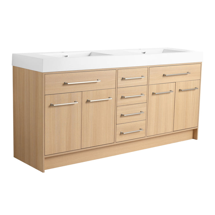 Freestanding Bathroom Vanity With Resin Sink, Soft-Closing Doors And Drawers