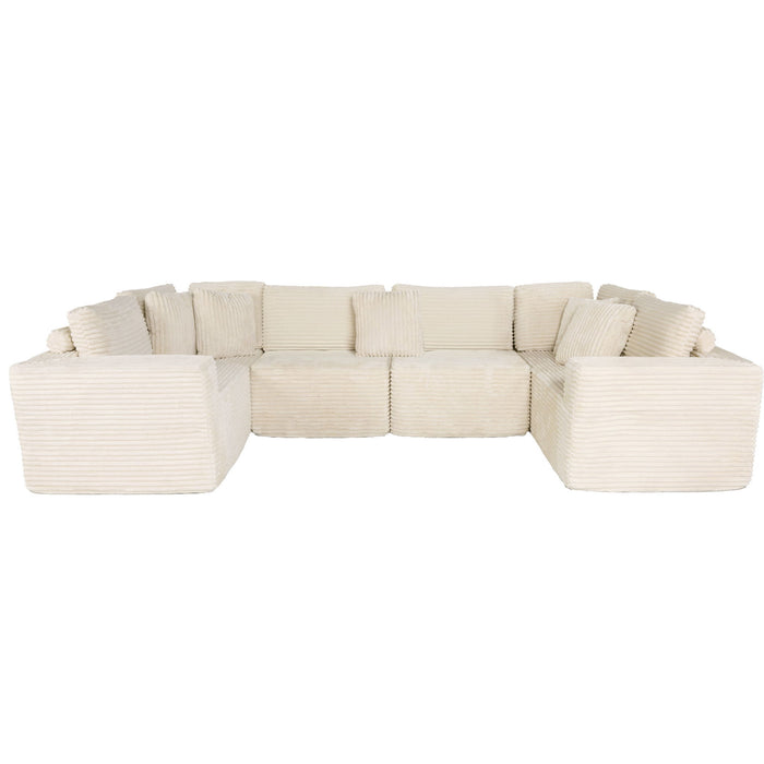 Modular U Shaped Sectional Sofa With Reversible Design