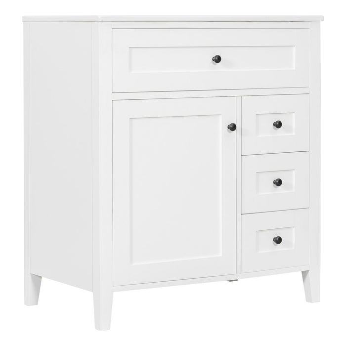 Bathroom Vanity With Sink, 3 Drawers And Adjustable Shelf