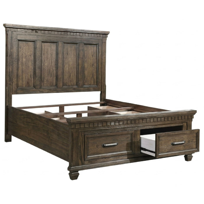 Panel Headboard Bed With Footboard Drawers