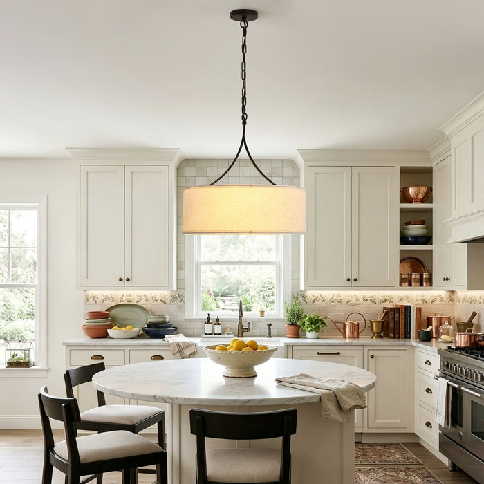 3 Light Drum Pendant Light