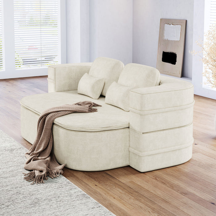 2 In 1 Foldable Sofa Bed With Multi Functional Blanket, Floor Lounge Sofa