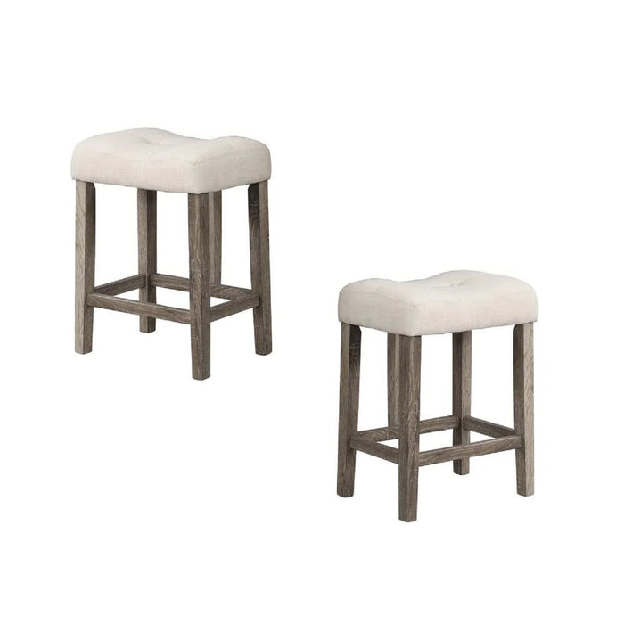 Transitional Counter Dining Set With 4 Tufted Stools