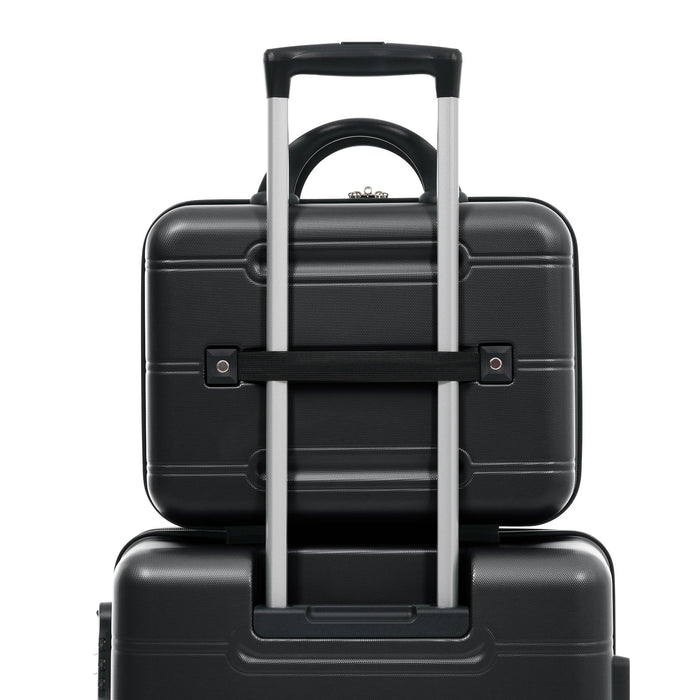 6 Piece Lightweight Hardshell Luggage Set With Double Spinner Wheels, Password Lock