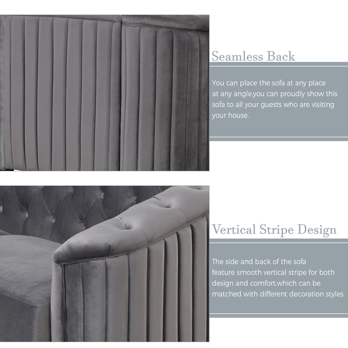 Sofa With Thick Removable Seat Cushion, 3 Seater