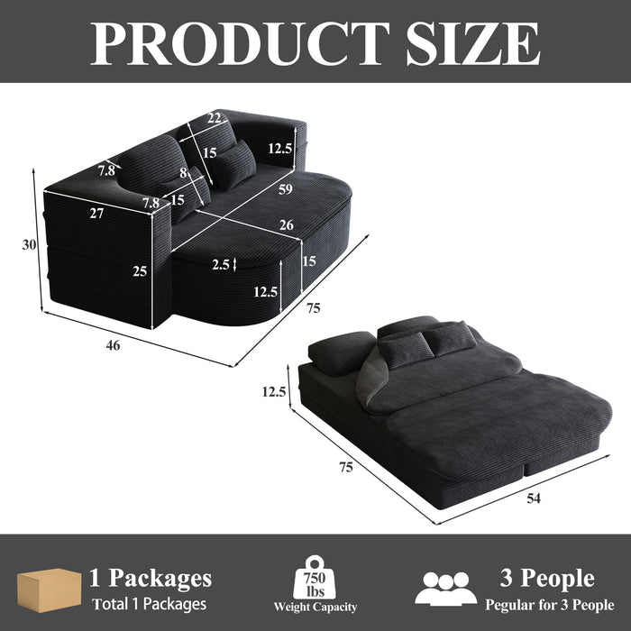 2 In 1 Foldable Sofa Bed With Multi Functional Blanket
