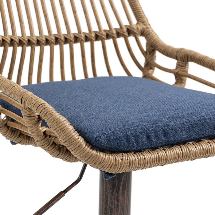 Modern Swivel Bar Stools Adjustable Counter Chairs With Footrest (Set of 2)