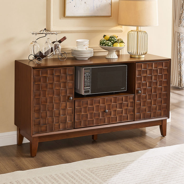 TV Stand With 3D Wood Texture - Brown
