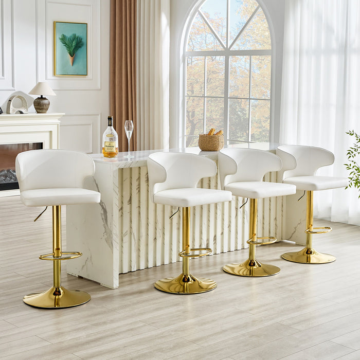 Adjustable Swivel Bar Chair With High Back Support