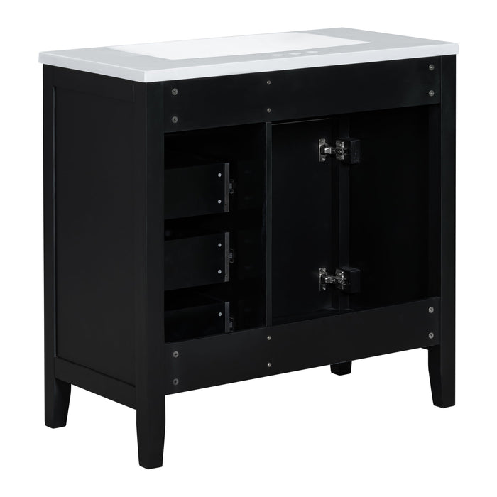 Modern Bathroom Vanity With Sink, Freestanding With Drawers And Doors