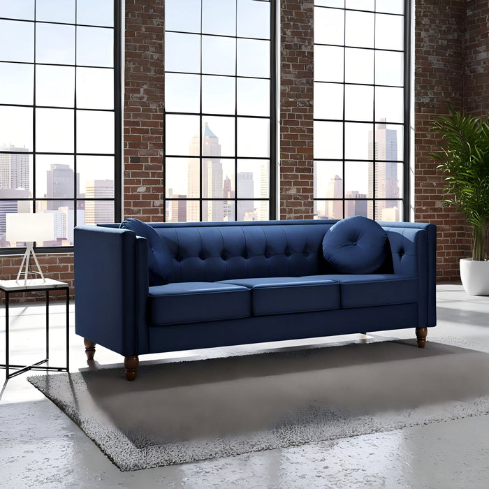 Chesterfield Sofa With Square Arms For Living Room
