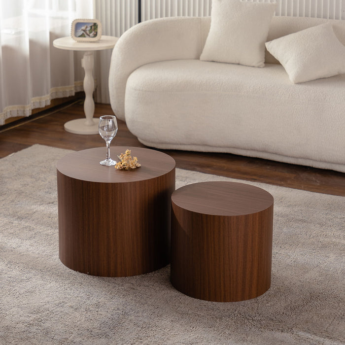 Modern Round Nesting Coffee Table (Set of 2)