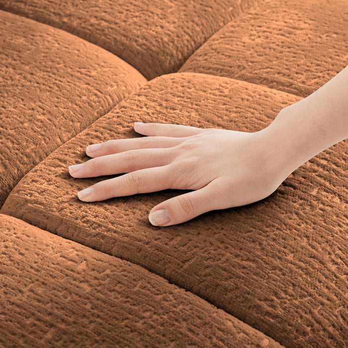 Sofa Set With Ottoman And Pillows, Textured, High Resilience Cushions