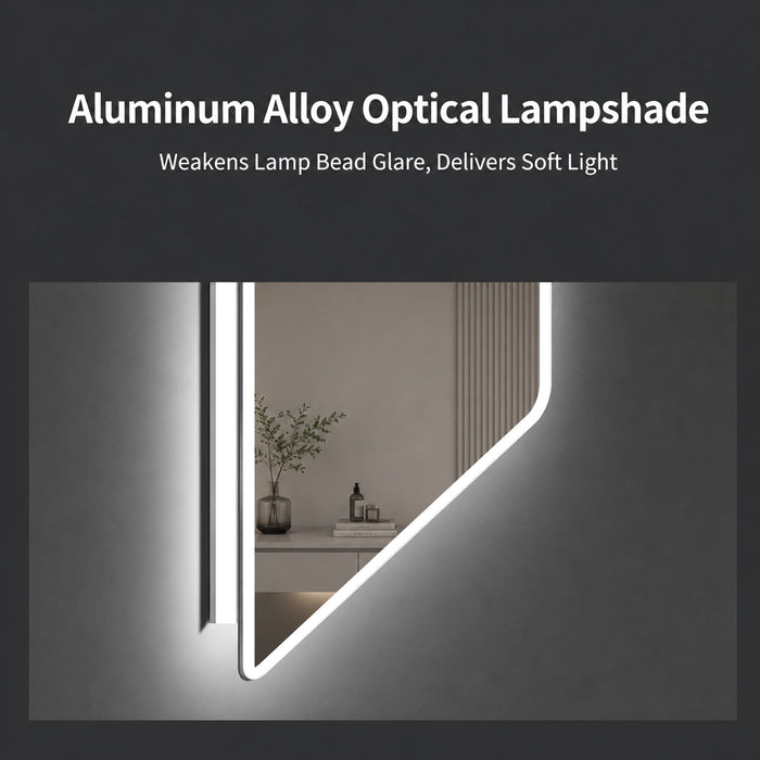 LED Full Length Mirror With Frosted Edge Lighting, 3 Color Temperatures