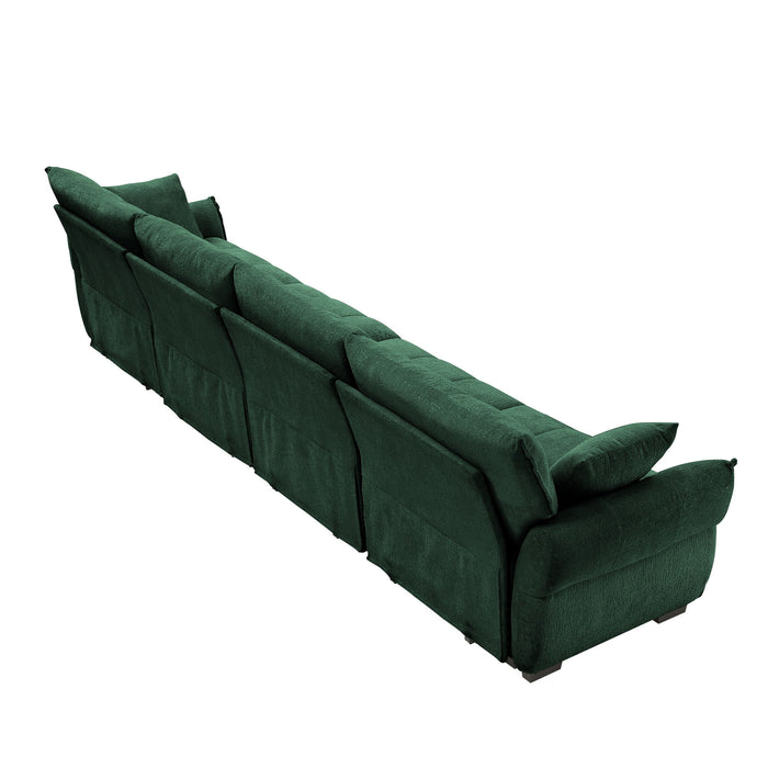 Modern Sofa & Pillows, Textured Cover, High Rebound Cushions