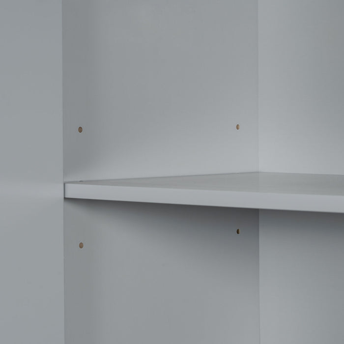 Modern Bathroom Storage Cabinet With Two Laundry Baskets, One Drawer, Adjustable Shelf