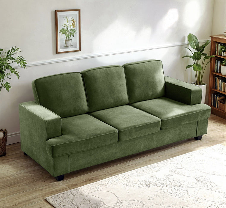 Modern Sofa, Comfortable 3 Seater Couch With Deep Seating, Loose Back Cushions, Wide Arms