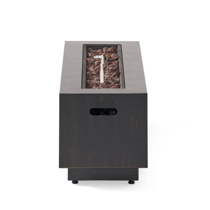 Modern Rectangular Iron Fire Pit 50,000 Btu