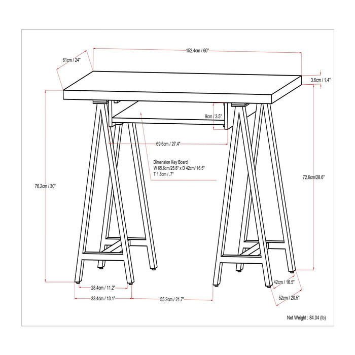 Sawhorse - Handcrafted Solid Desk