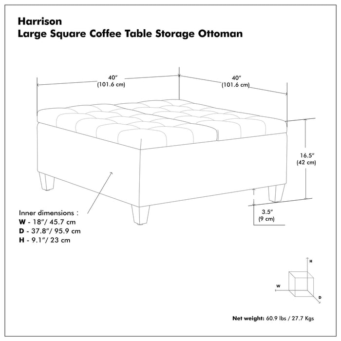 Harrison - Upholstered Coffee Table Storage Ottoman