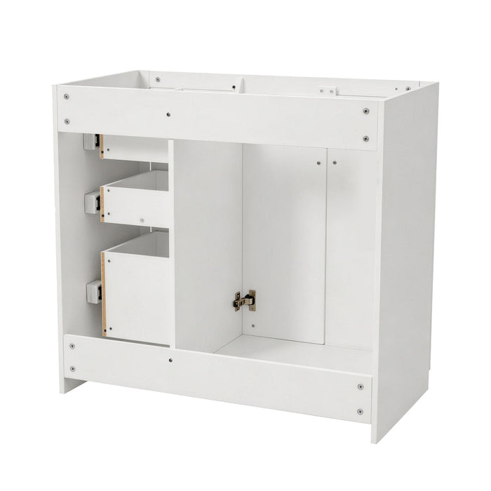 Retro Style Bathroom Vanity, 3 Drawers & Soft Closing Doors