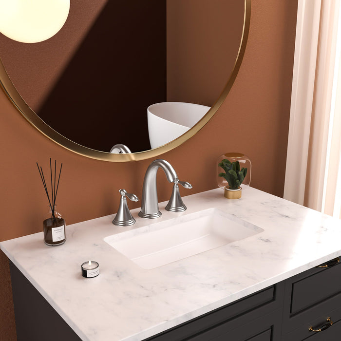 Elegant 2 Handle Widespread Bathroom Faucet With Pop Up Drain And Water Supply Lines