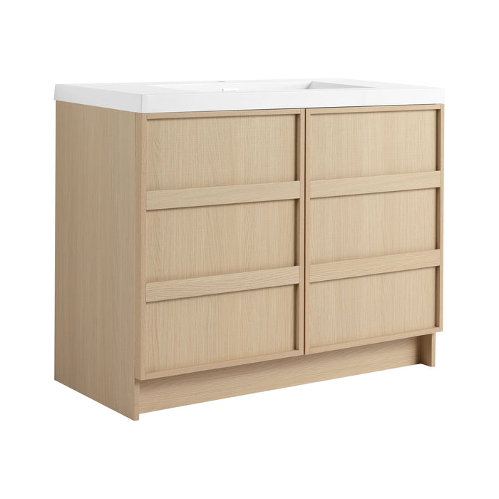 Freestanding Bathroom Vanity With Sink & 2 Soft Close Cabinet Doors
