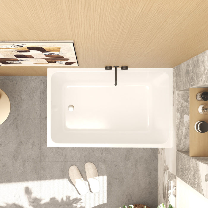 Freestanding Bathtub With Drain, Rectangular Shape